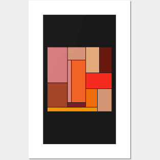 retro geometrical abstract art Posters and Art